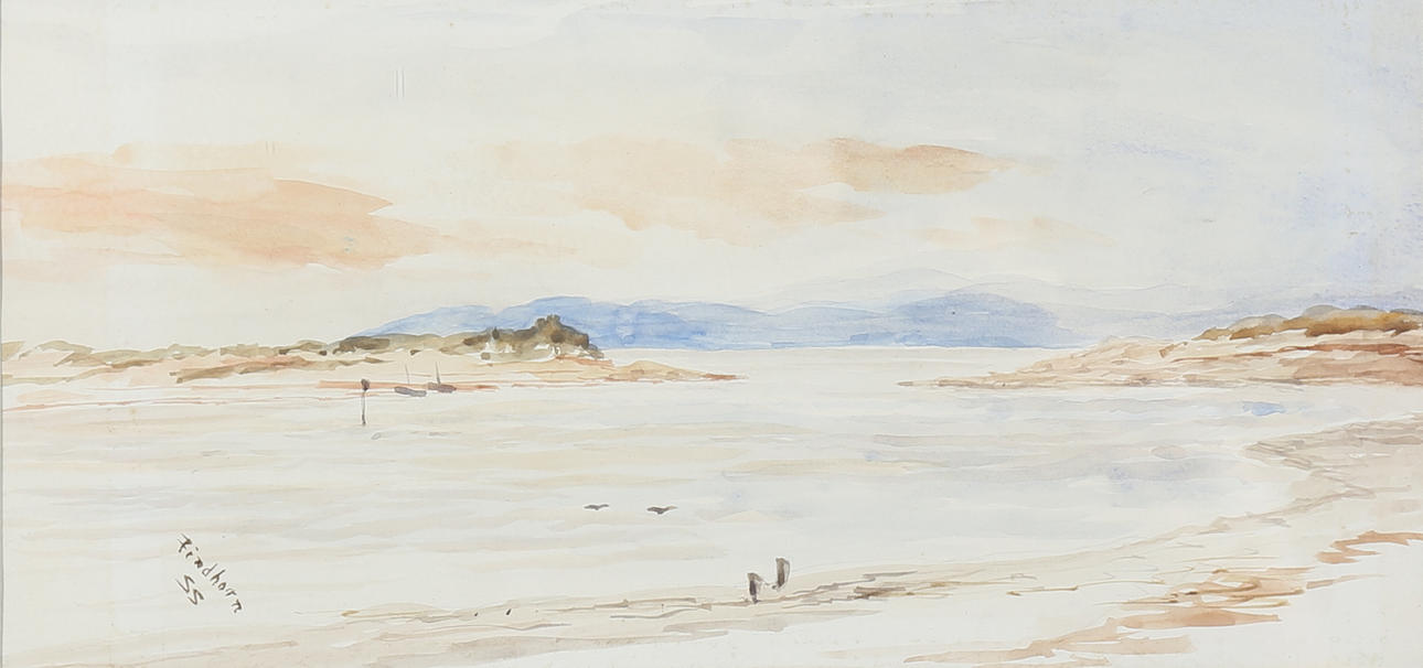 SUSAN SEYMOUR (HERTIGINNAN AV SOMERSET, D. 1936). TILLSKRIVEN. "Findhorn". Akvarell, daterad 1903 a tergo.