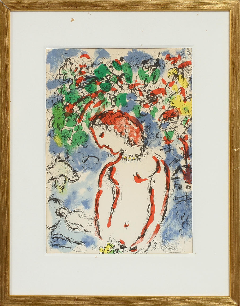 MARC CHAGALL. Figurkomposition, litografi, efter, osign.
