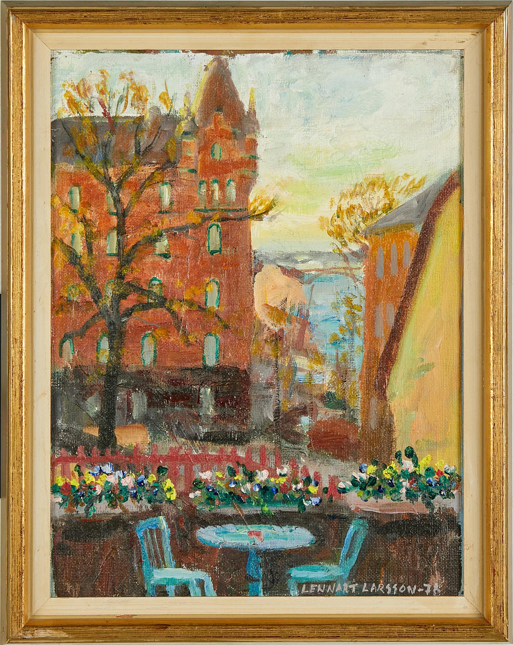 LENNART LARSSON. Stockholm motif, oil on canvas lined on Board, signed and dated -76.