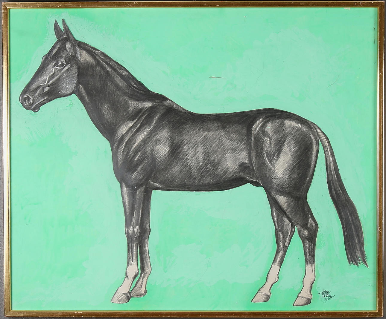 BÖRJE DORCH. Blandteknik, signerad, daterad, 1985.