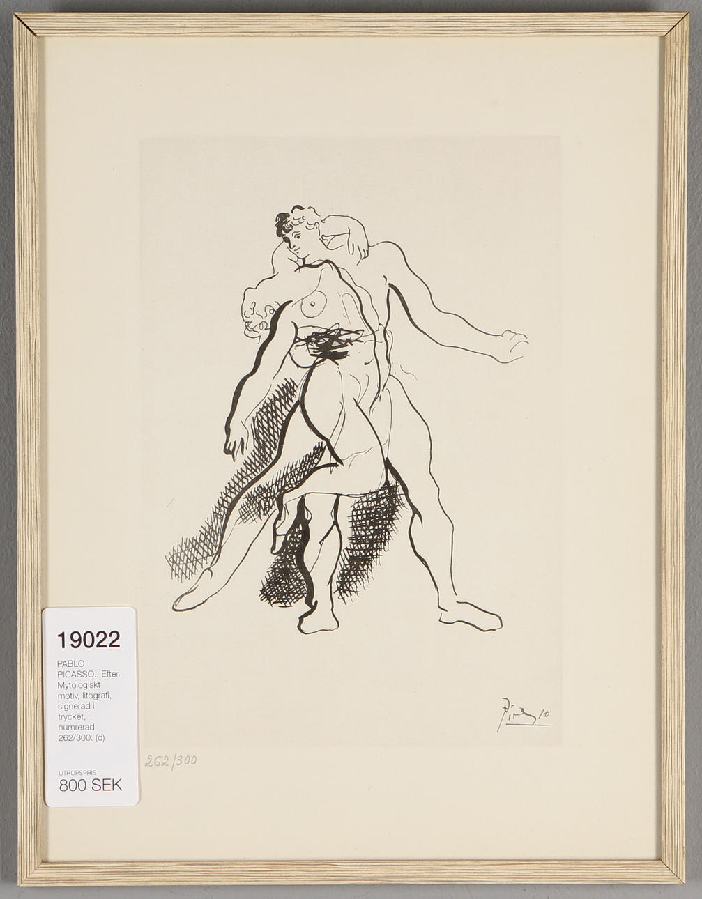 PABLO PICASSO. EFTER. Mytologiskt motiv, litografi, signerad i trycket, numrerad 262/300.