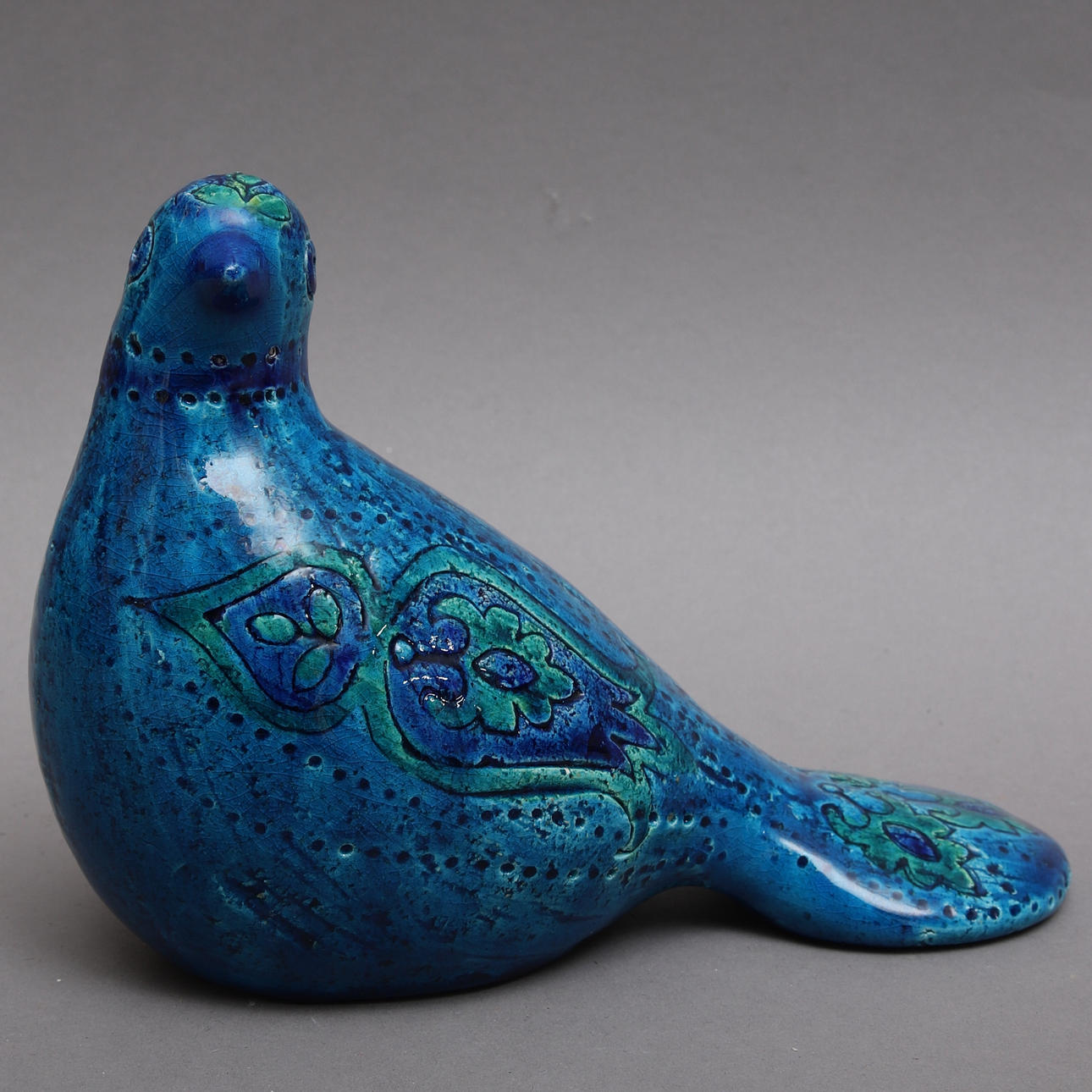 ALDO LONDI. figurine, bird, Rimini blue, Bitossi, Italy. Ceramics
