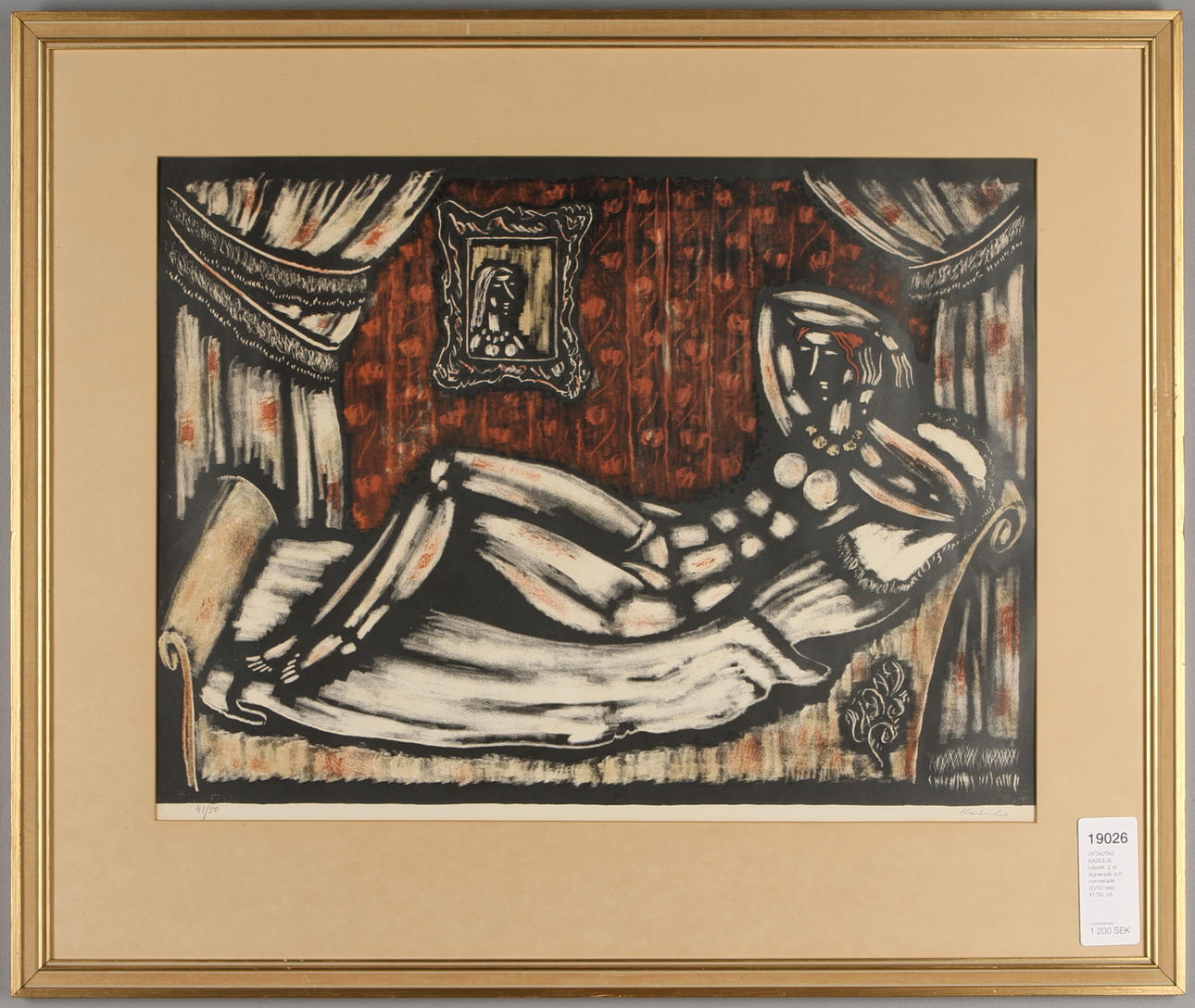 VYTAUTAS KASIULIS. träsnitt, 2 st, signerade och numrerade 20/50 resp 41/50.