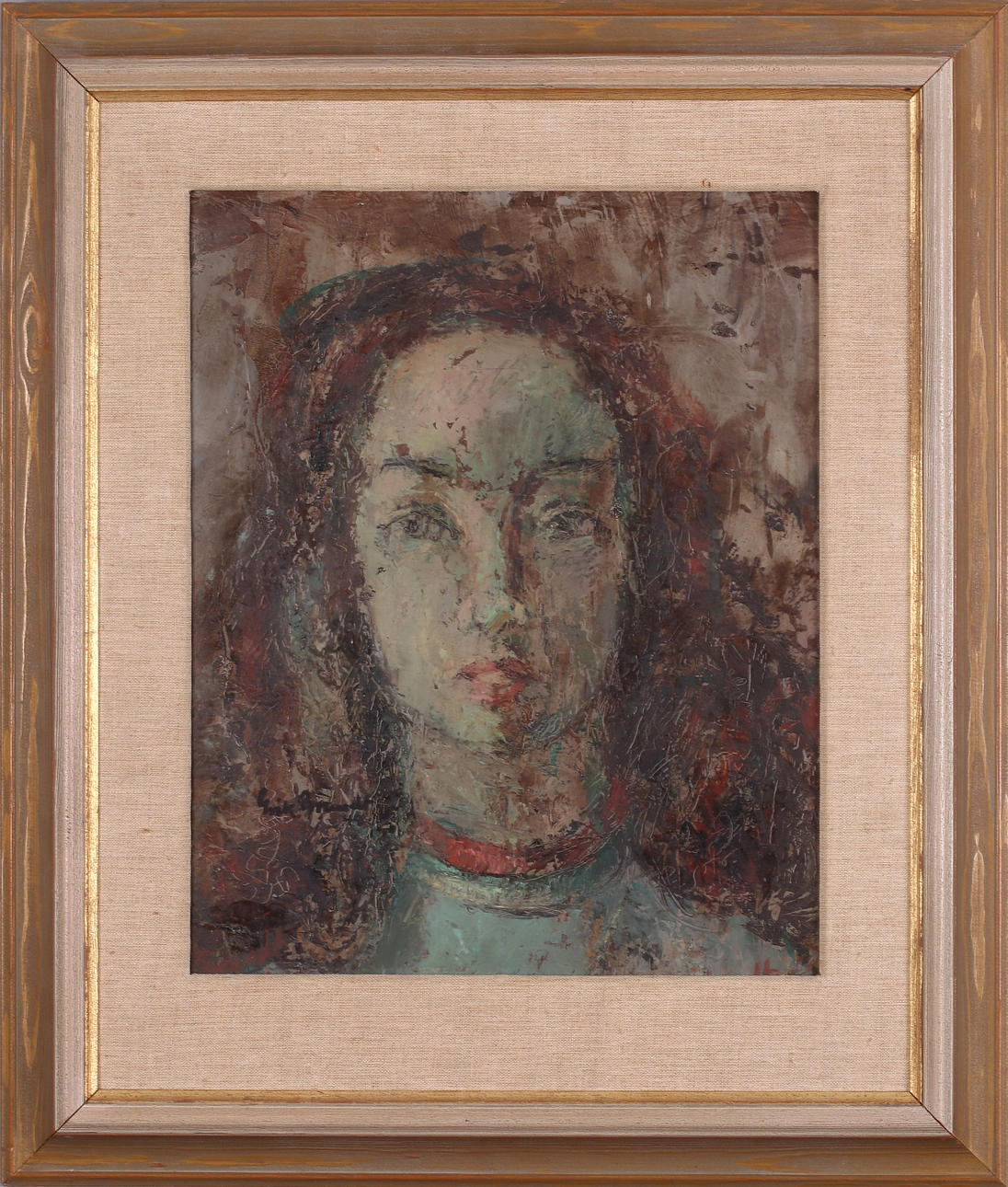 ERIC BRANDT. Portrait, oil Board, signed.