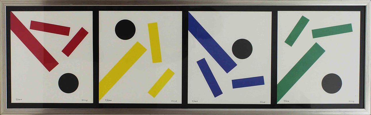 BENGT ORUP. "Point noir". Färgserigrafi (4). Signerade Orup. 9/200.