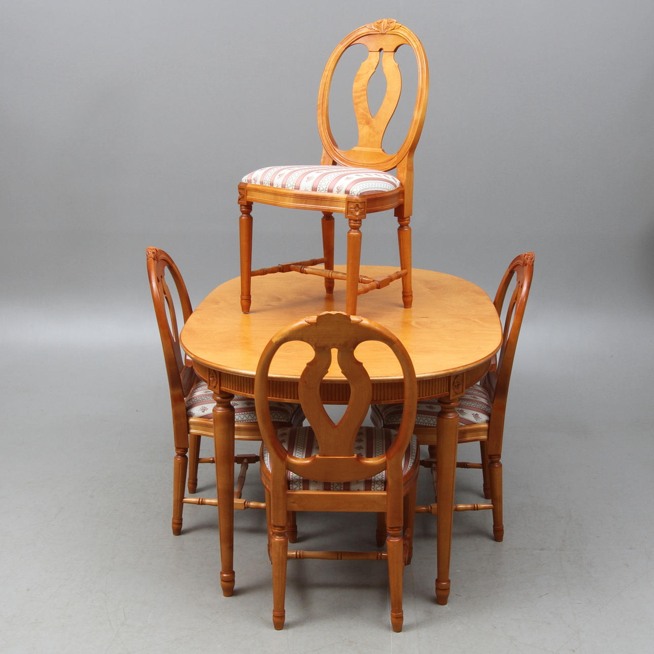 MATSALSGRUPP, 5 delar, Gustaviansk stil, City Möbler, 1900-talets andra hälft.