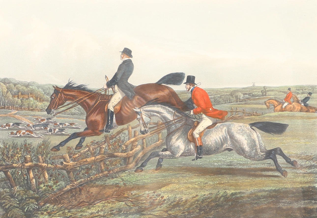 MALING, engelsk jagtmotiv, tryk.