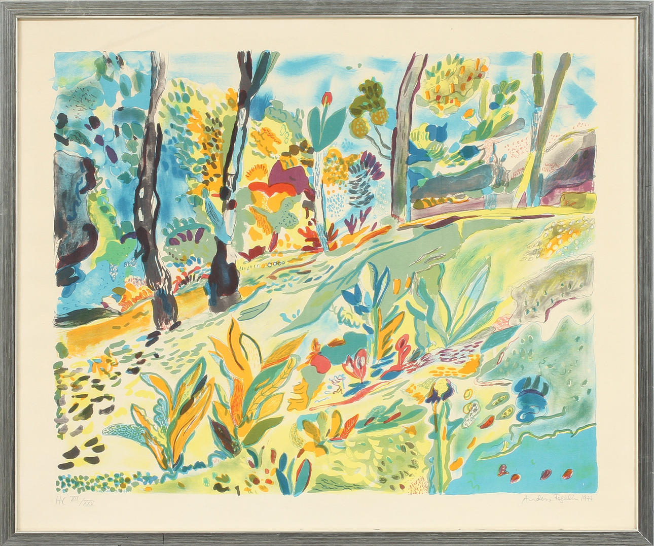 ANDERS FOGELIN. Landskap, färglitografi, signerad och numrerad H.C XII/XXV.