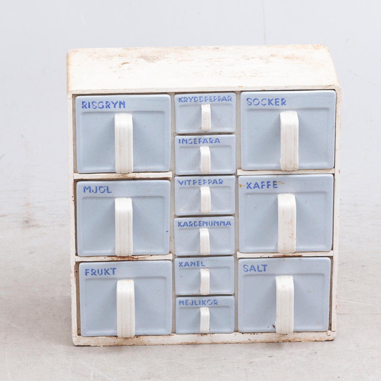 GEWÜRZREGAL, mit Keramikschubladen, Rörstrand, 1900er.