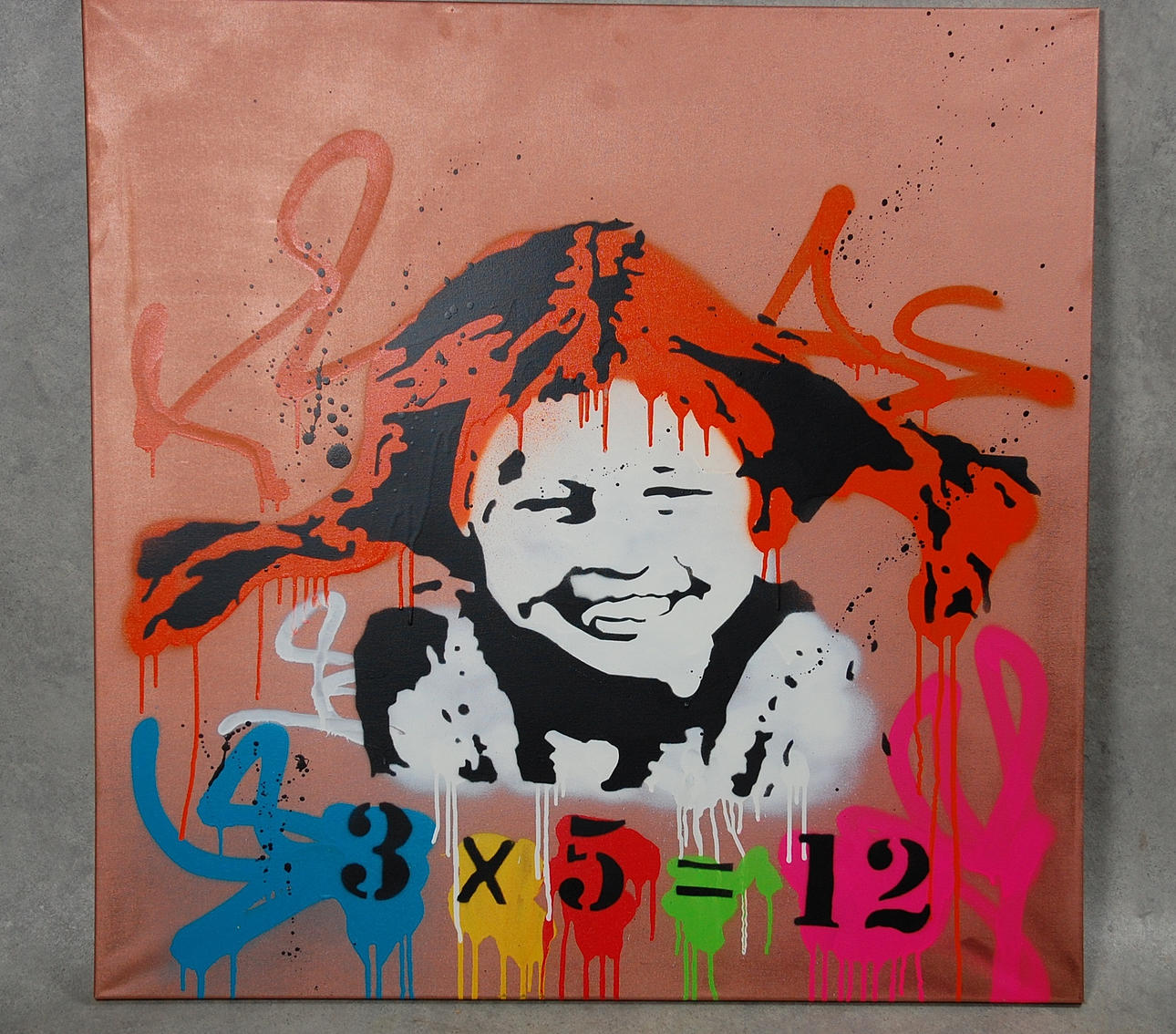 MICHAEL KADAZ. 1980-, " The Copper Pippi " akryl på duk,signerad A tergo.