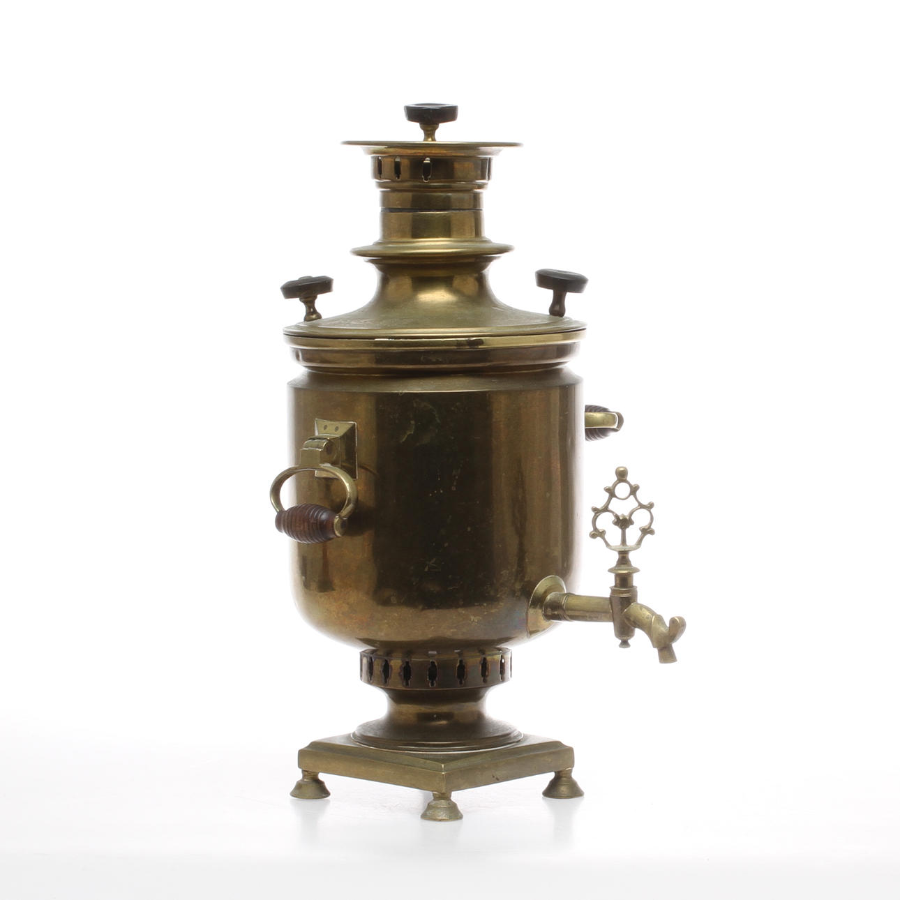 SAMOVAR, mässing, Danilov, Ryssland, omkring sekelskiftet 1900.