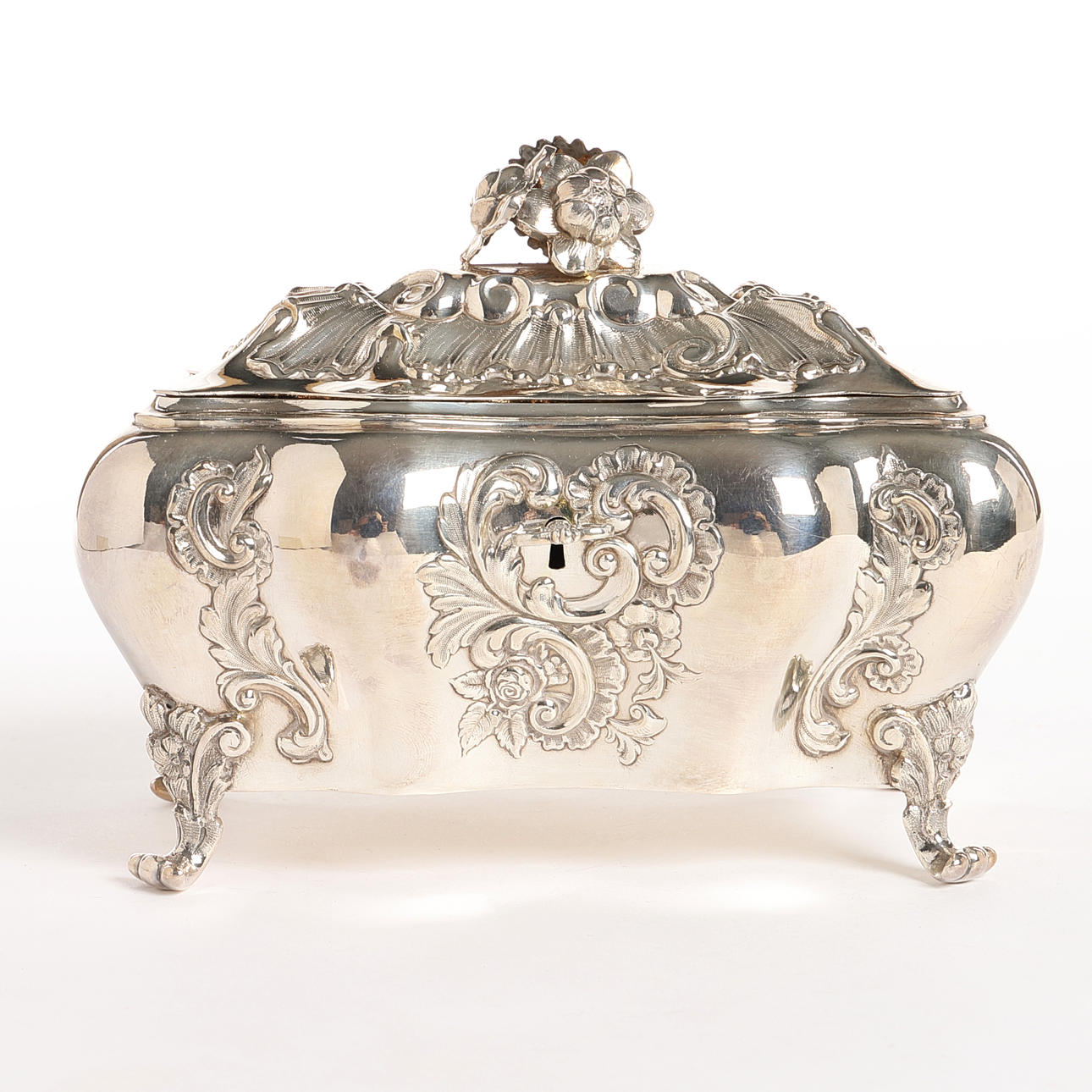 SUGAR BOX, silver, rococo style, GAB 1953. Silver & Metals - Silver ...