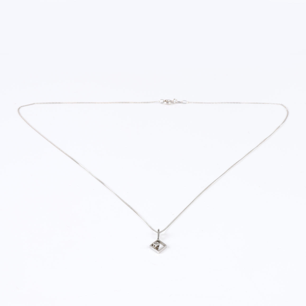 COLLIER, 18K vitguld, Briljant.