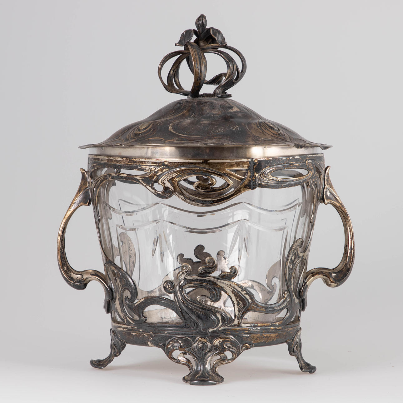 Jugendstil-Bowle, WMF Geislingen, um 1905.