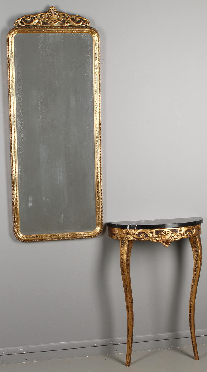 SPEGEL med KONSOLBORD, PIEDESTAL 1900-tal.