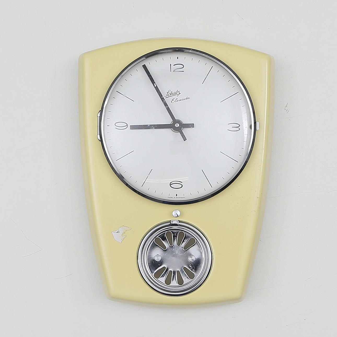 WALL CLOCK, ceramic, Schatz, Elexacta, circa 1960.