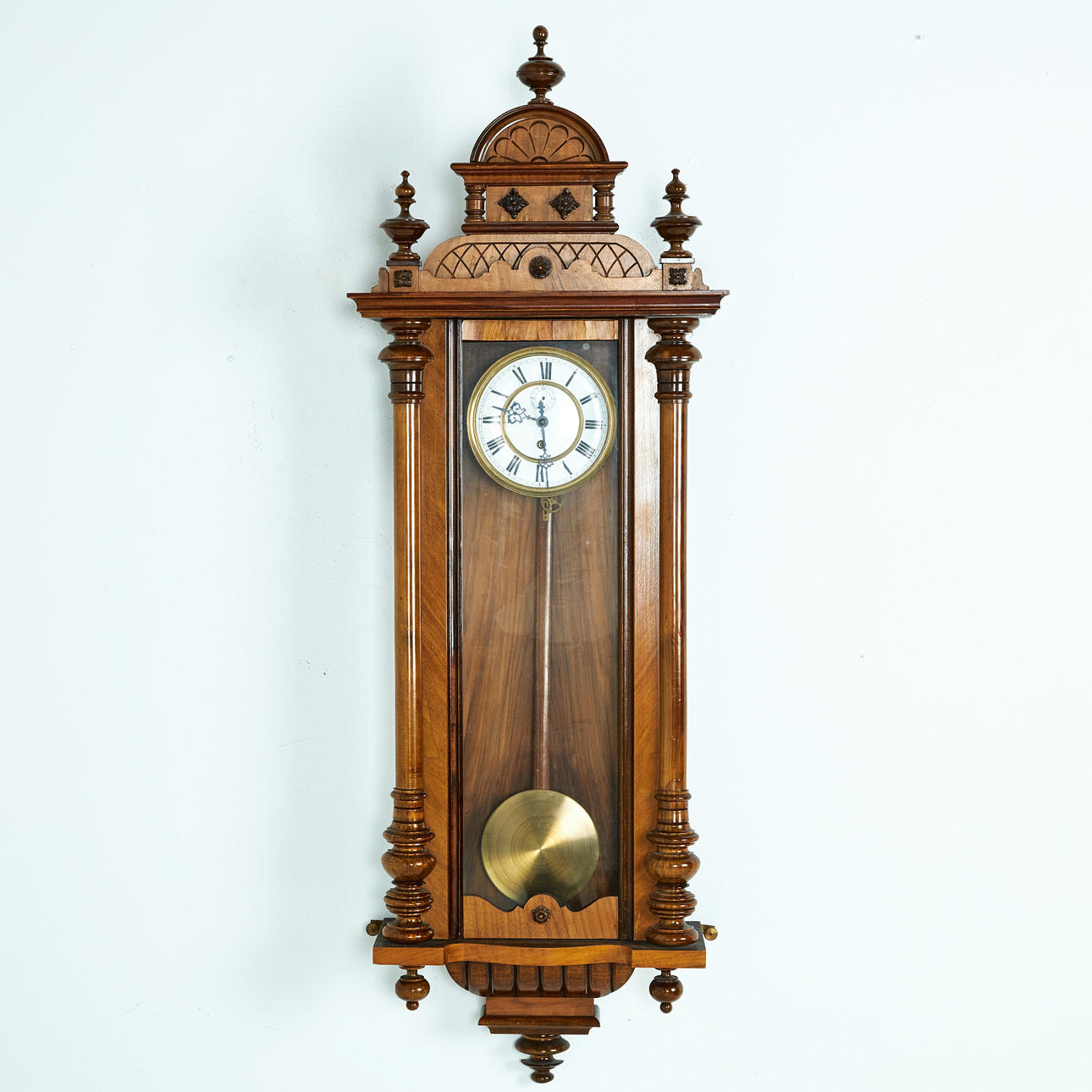 WALL CLOCK, Neo-Renaissance, late 1800s, dial marked GB (Gustav