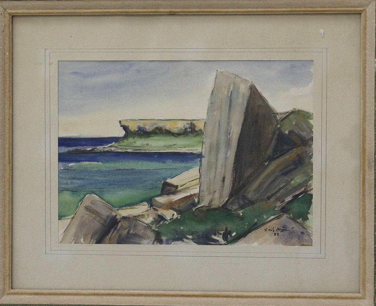 ERIK OLSSON. akvarell, Sanda, signerad och daterad.