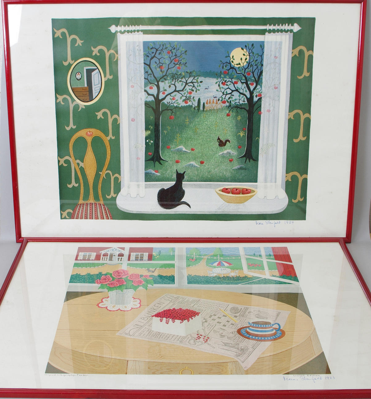 MONA STAVFELT. Tryck, 2 stycken, signerade.