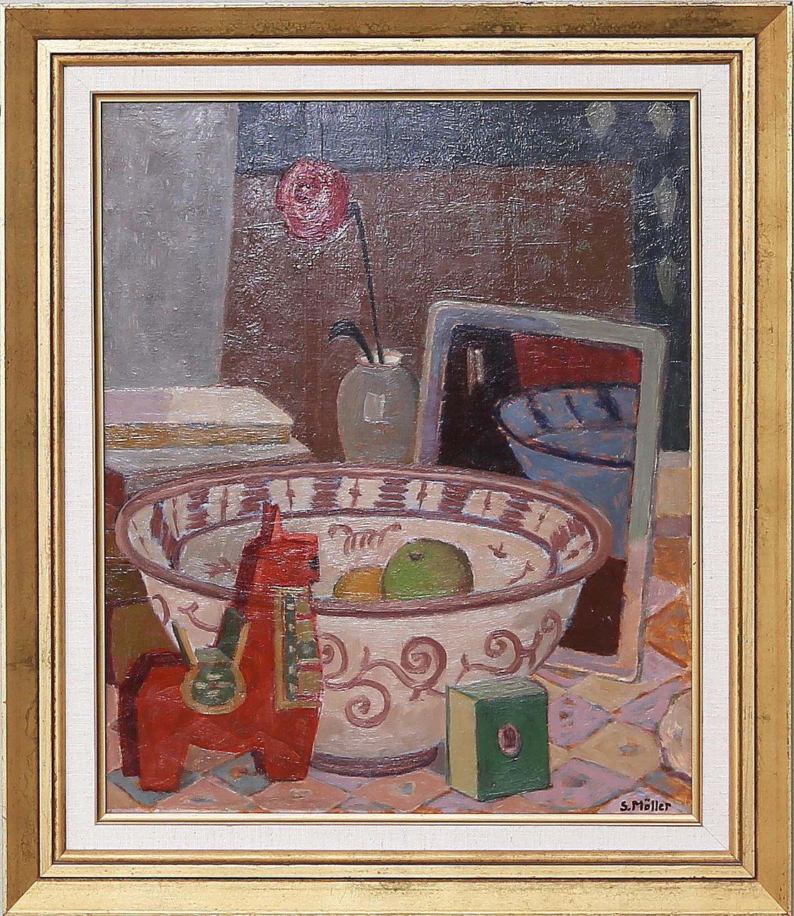 SIGURD MÖLLER. Stilleben, olja på pannå, signerad S Möller.