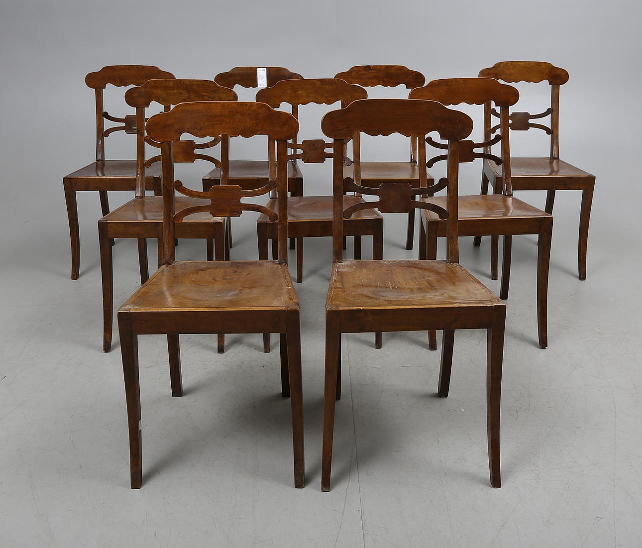 STOLAR, 9 st, senempire, stämplade Luterma, Estland samt Lundell och Zetterberg, Stockholm, 1800/1900-tal.