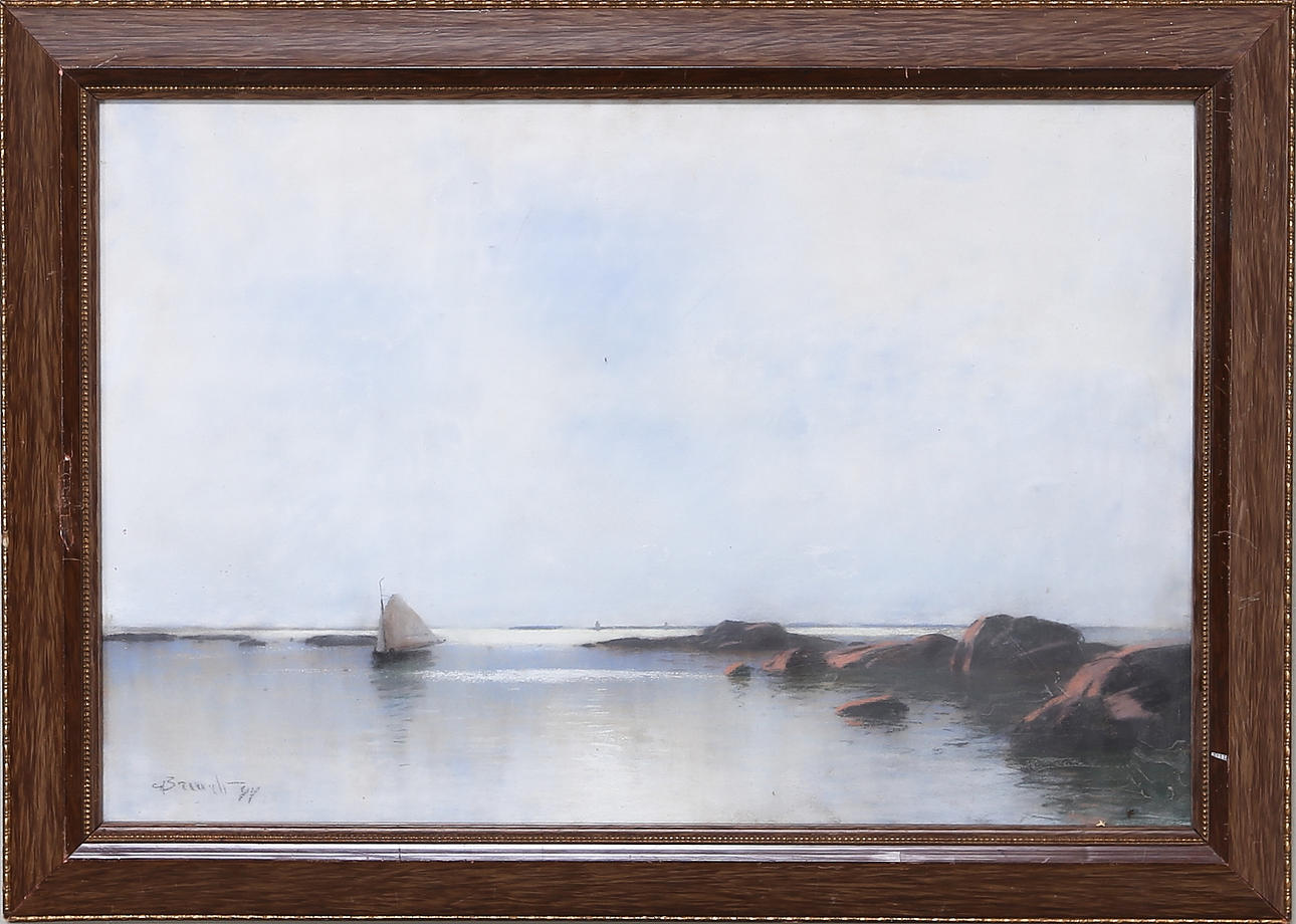 CARL BRANDT. Kustmotiv, pastell, signerad o daterad Brandt -94.