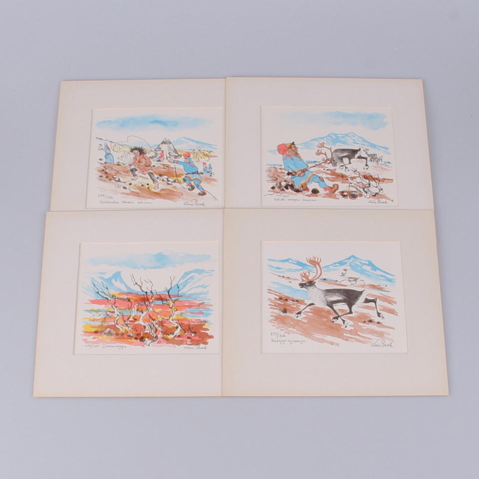 LARS PIRAK. Litografier, 4 st, signerade och numrerade 235/350.