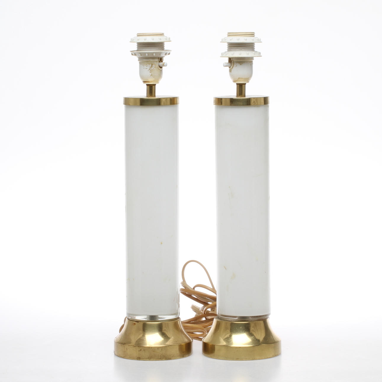 BORDSLAMPOR 1 par, glas och metall, Bergboms.