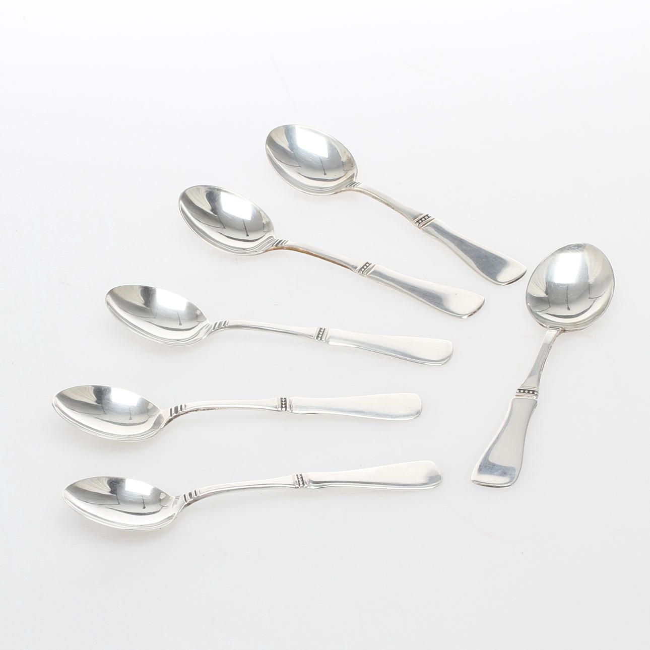 MOCKASKEDAR, 6 st, silver, "Uppsala" MGAB.