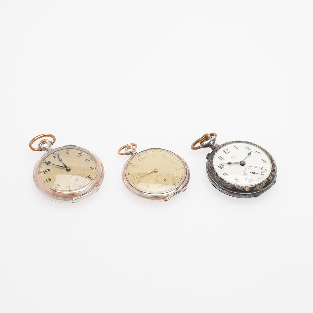 TASCHENUHR, DREI TEILE.