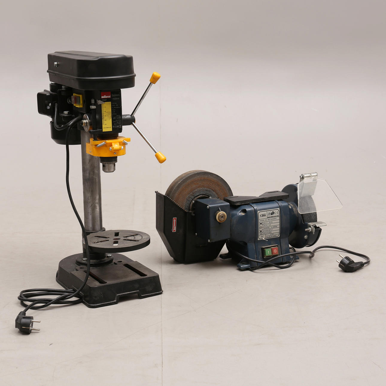 AMOLADORA DE MESA y TALADRO DE BANCO.