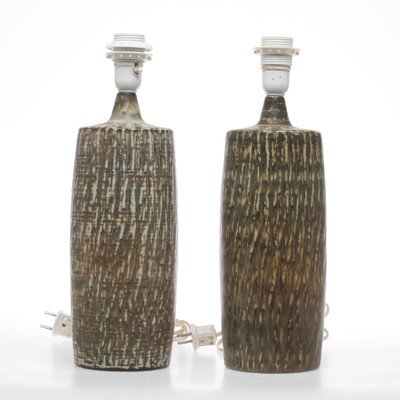 BORDSLAMPOR, 2 st, stengods, Gunnar Nylund, Rörstrand.