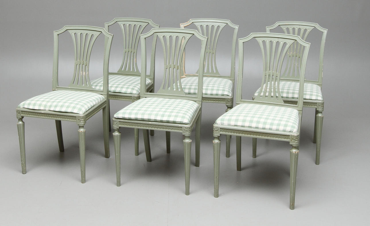 STOLAR, 6 st, gustaviansk stil, 1900-talets slut.