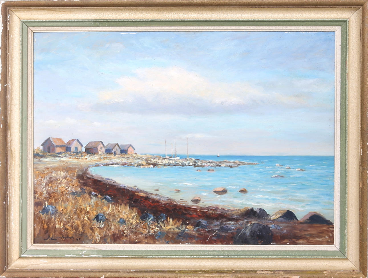 JOEL LUNDEGÅRDH. Bläsinge hamn, OLJA på pannå.