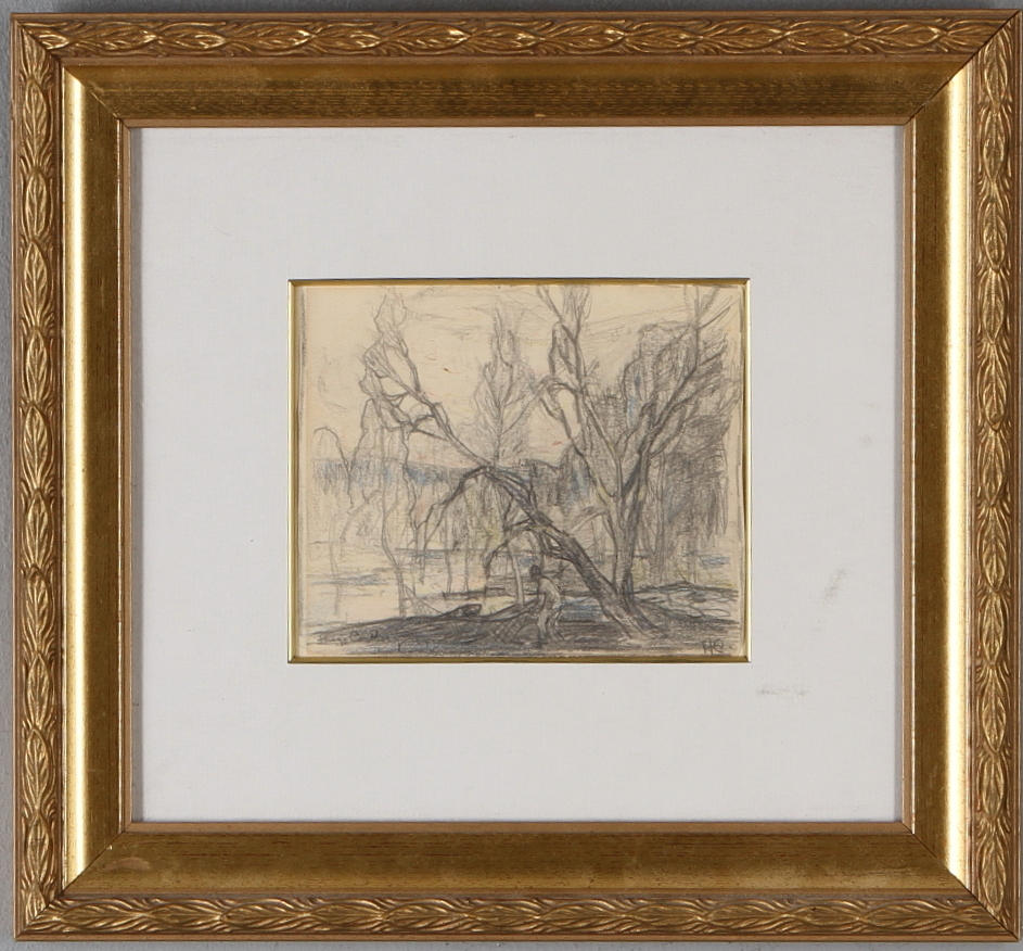 HUGO CARLBERG. blandteknik, signerad samt daterad 1914.