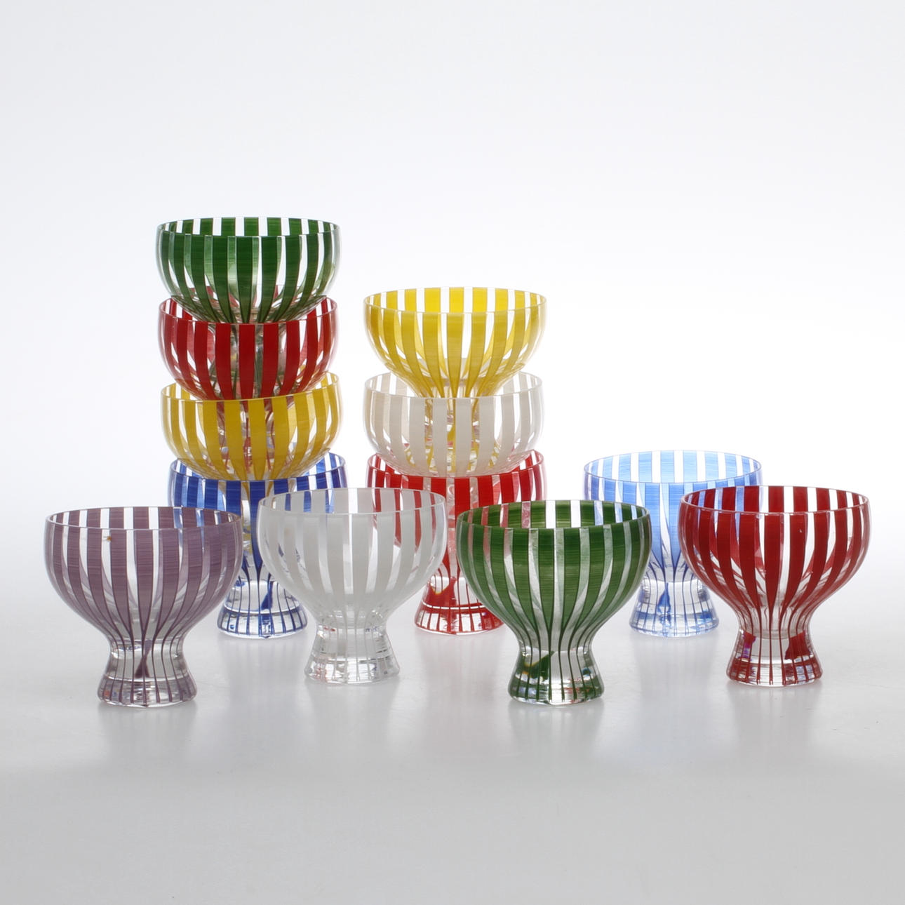 COUPEGLAS, 12 st, "Strikt" Bengt Orup Johansfors.