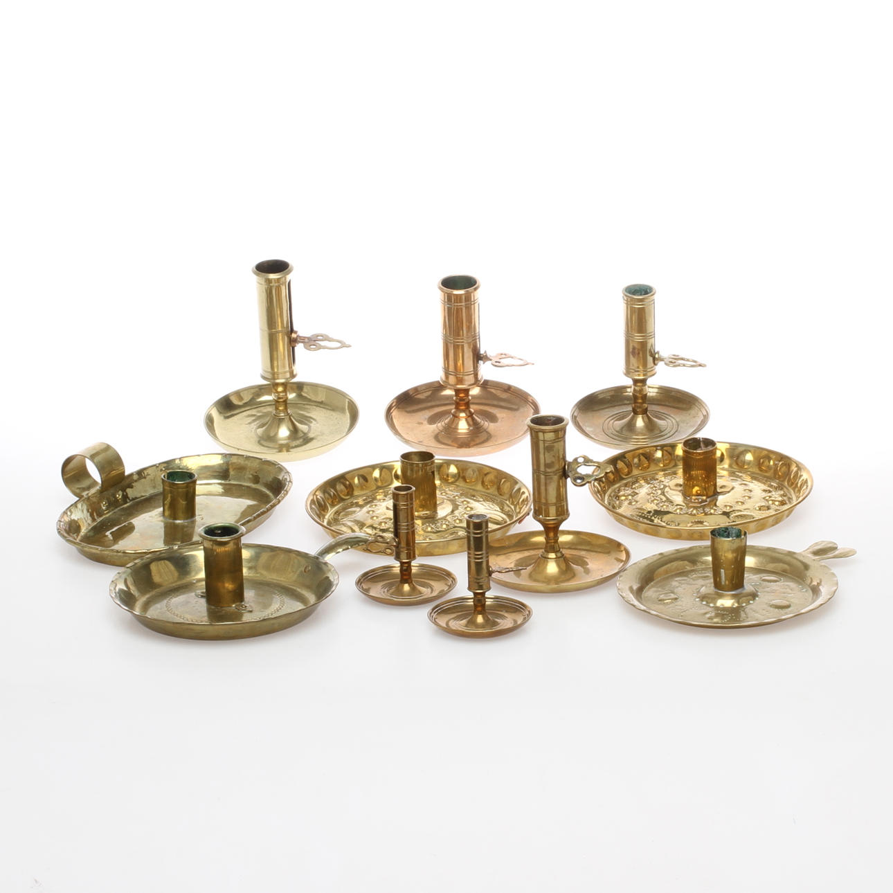 LJUSSTAKAR 11 delar, mestadels 1900-tal.