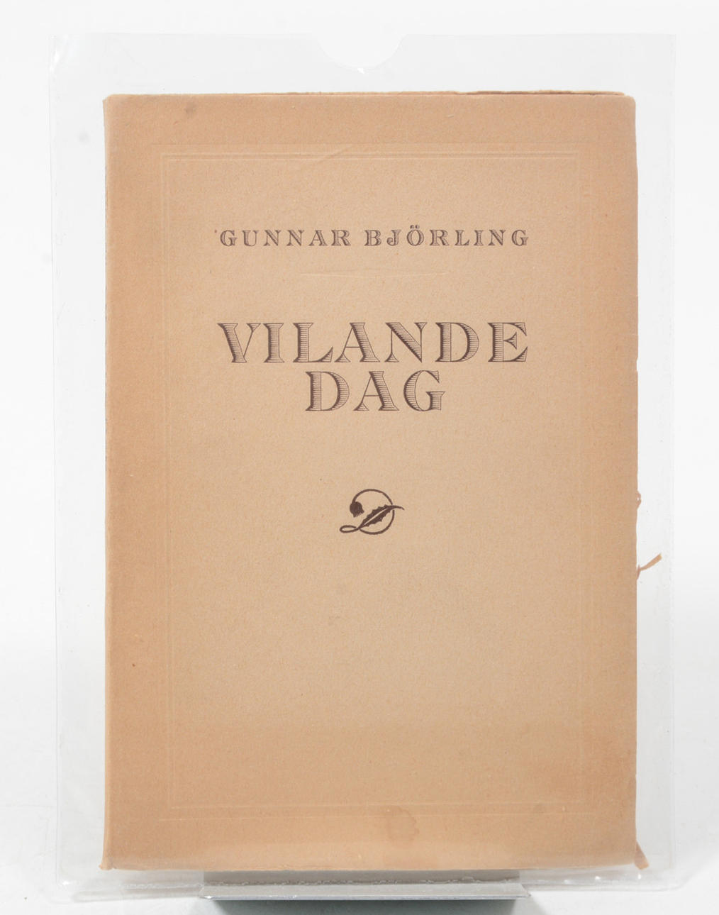 BJÖRLING, Gunnar. REST DAY. Debut book 1922.