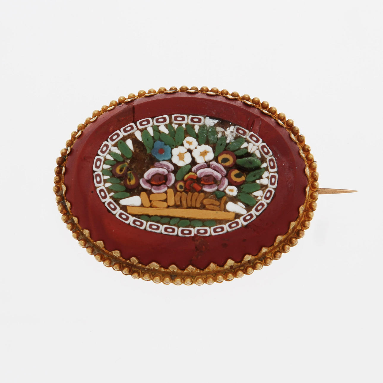 BROSCH, Micromosaik, 18 k, Stockholm 1808, 7,8g.