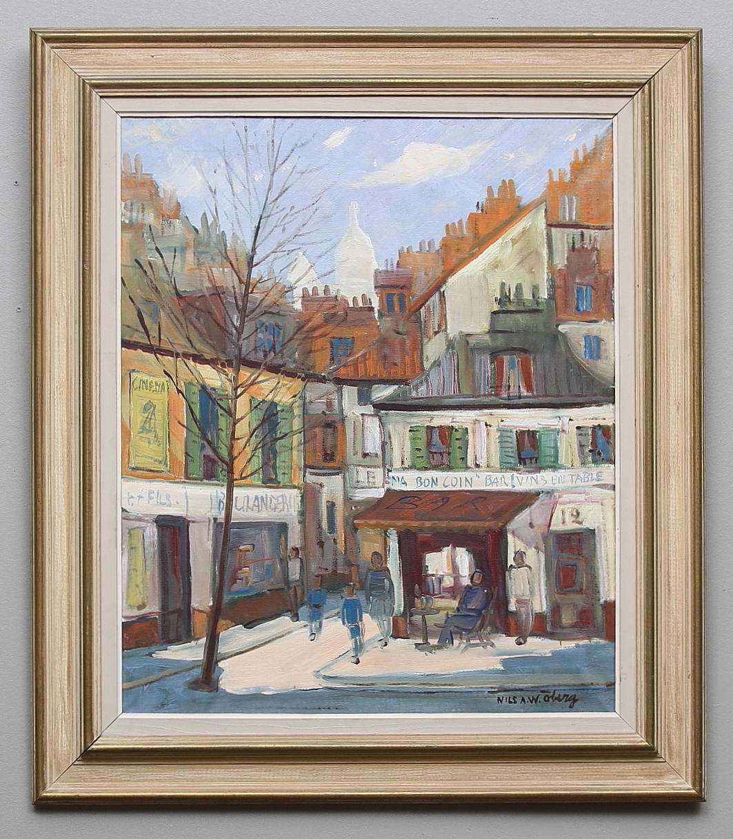 NILS A.W ÖBERG. Motiv från Montmartre, Paris. Olja på duk. Signerad.