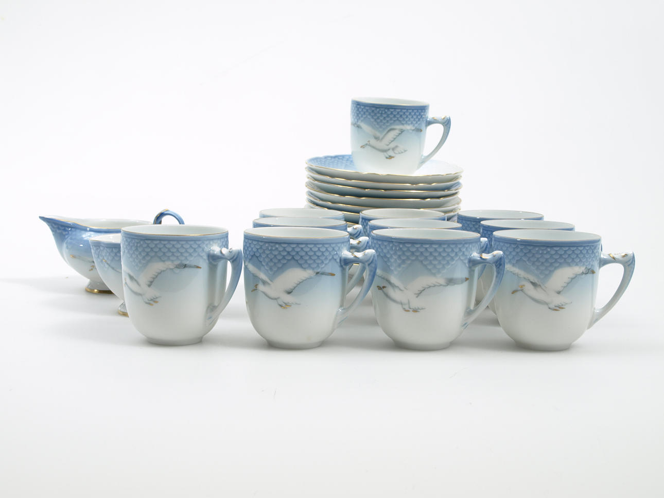 MOCKASERVIS, porslin, 25 delar, " Måsen", Bing&Gröndahl.