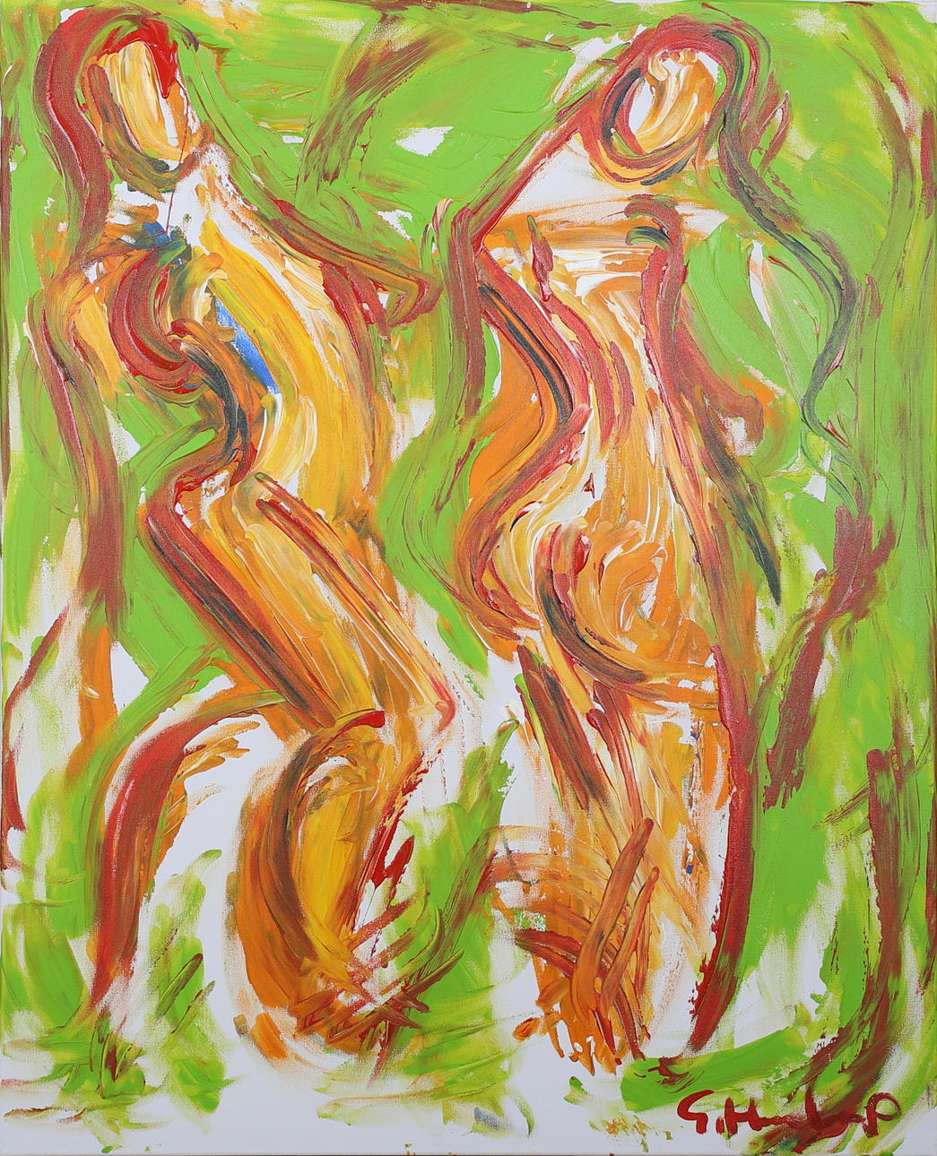 GÖRAN HAUSENKAMP. Modeller. Akryl på duk. Signerad G Hausenkamp.