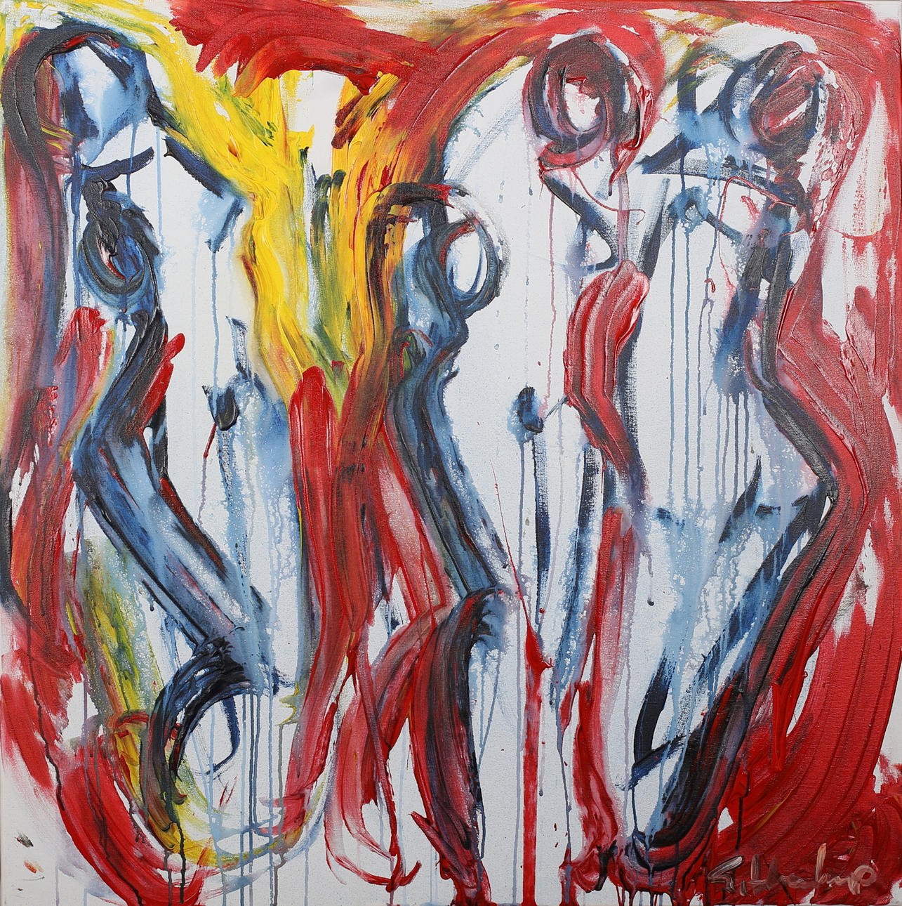 GÖRAN HAUSENKAMP. Modeller. Akryl på duk. Signerad G Hausenkamp.