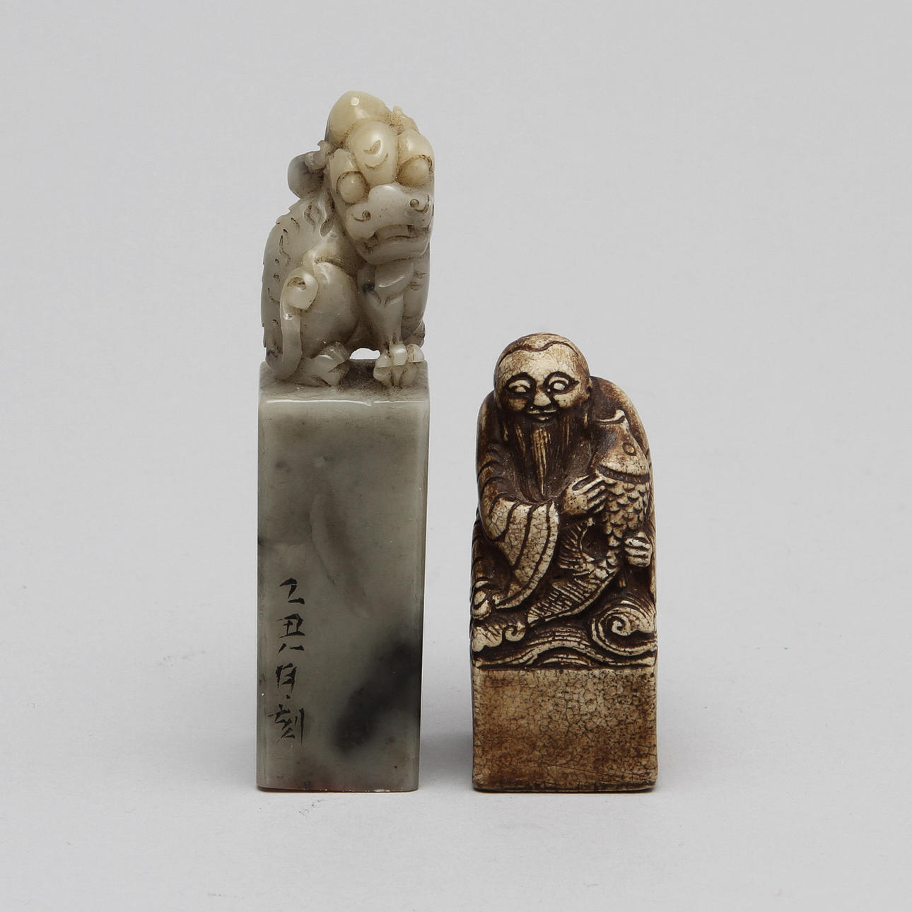 SIGILLSTÄMPLAR, 2 st, sten, Kina, 1800/1900-tal.