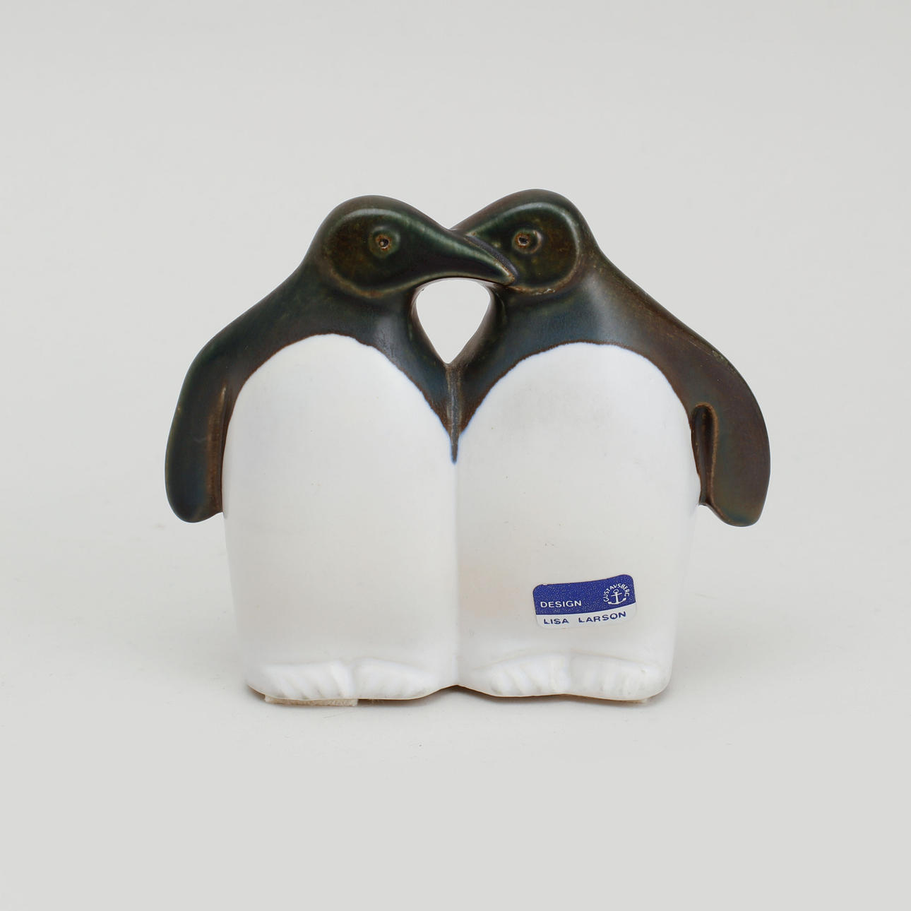 LISA LARSON. Figure penguins, stoneware, Gustavsberg, signed 