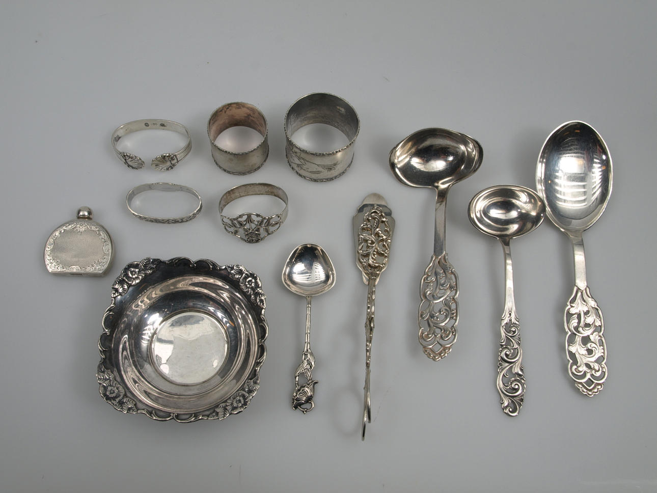 PARTI SILVERFÖREMÅL, 12 delar, 403,6 gram.