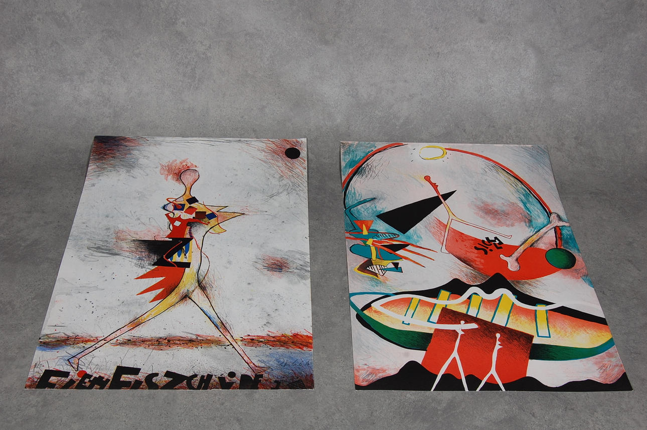 PONTUS CARLE. FÄRGLITOGRAFIER, 2st, numrerade, daterade -86.