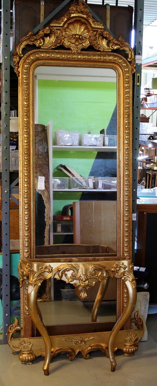 SPEGEL MED KONSOLBORD, nyrokoko 1800-tal.