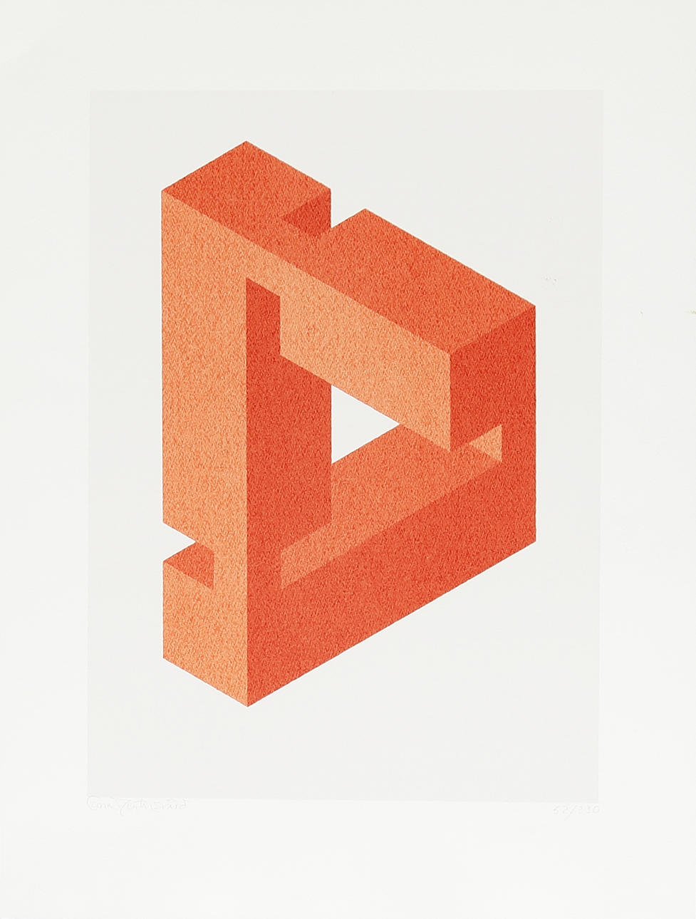 OSCAR REUTERSVÄRD. Omöjliga figurer, färglitografi, signerad Oscar Reutersvär.