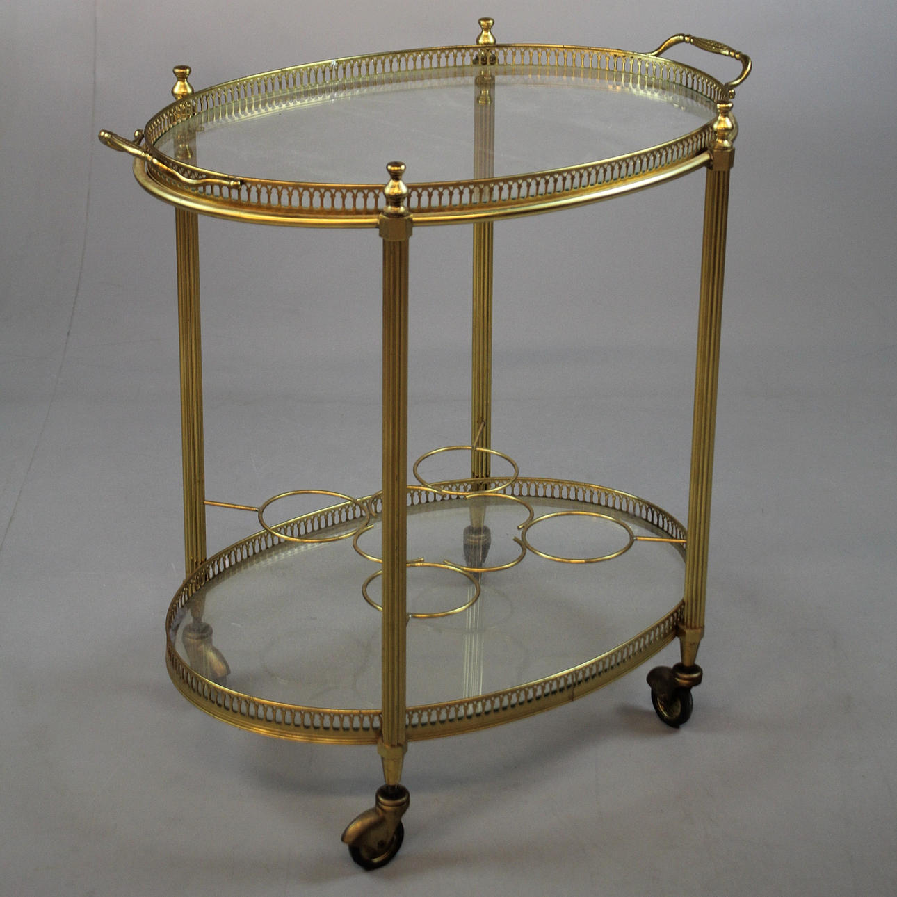 SERVERINGSVAGN mässing/glas.